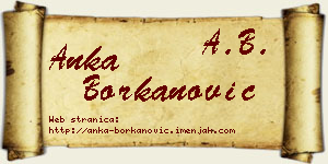 Anka Borkanović vizit kartica